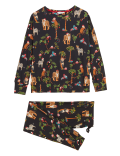 Women's Animal Print Family Christmas Pyjama Set