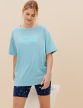 Cotton Rich Animal Print Short Pyjama Set