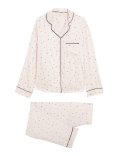 Star Print Revere Collar Pyjama Set