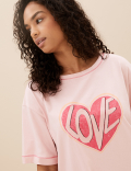 Cotton Rich Love Slogan Pyjama Set