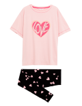 Cotton Rich Love Slogan Pyjama Set