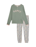 Cotton Rich Happy Slogan Pyjama Set