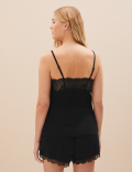 Lace Trim Shortie Set