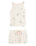 Cotton Rich Palm Tree Print Shortie Set