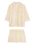 Pure Cotton Striped Shortie Set