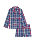 Pure Cotton Checked Shortie Set