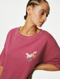 Cotton Rich Fox Print Cuffed Hem Pyjama Set