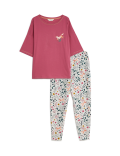 Cotton Rich Fox Print Cuffed Hem Pyjama Set
