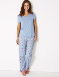 Pure Cotton Star Drawstring Pyjama Bottoms