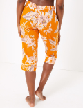 Cotton Floral Print Cropped Pyjama Bottoms