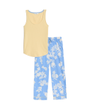 Cotton Rich Ribbed Printed Pyjama Set
