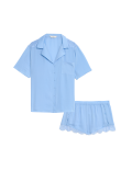 Dream Satin™ Lace Trim Shortie Set