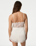 Dream Satin&trade; Lace Trim Pyjama Set