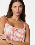 Pure Cotton Striped Shortie Set
