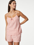 Pure Cotton Striped Shortie Set