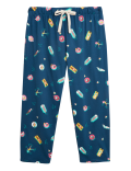Pure Cotton Pool Print Cropped Pant