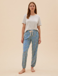 Cotton Spot Print Cuff Joggers