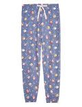 Cotton Coffee Cup Print Cuff Joggers