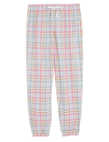 Cotton Check Print Cuff Joggers
