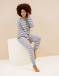 Cosy Knit Lounge Striped Cuff Joggers
