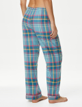Cotton Blend Checked Pyjama Bottoms
