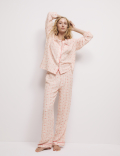 Cotton Rich Checked Heart Pyjama Bottoms