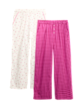 2pk Pure Cotton Printed Pyjama Bottoms