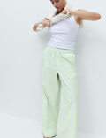 Pure Cotton Striped Wide Leg Pyjama Bottoms