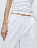 Pure Cotton Floral Check Pyjama Bottoms