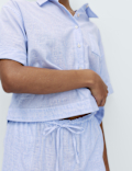Pure Cotton Striped Cropped Pyjama Bottoms