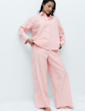 Pure Cotton Cambric Striped Pyjama Bottoms