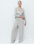 Pointelle Wide Leg Lounge Bottoms