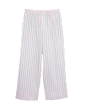 Poplin Striped Wide Leg Pyjama Bottoms
