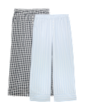 2 Pack Pure Cotton Printed Pyjama Bottoms