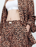 Pure Cotton Poplin Leopard Pyjama Bottoms