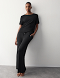Modal Rich Wide Leg Pyjama Bottoms