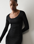 Sheer Ribbed Long Sleeve Nightdress