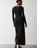 Sheer Ribbed Long Sleeve Nightdress