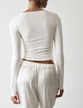 Sheer Pyjama Top with Cashmere