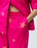 Pure Cotton Star Print Collared Pyjama Set