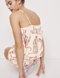 Pure Cotton Animal Print Cami Shortie Set