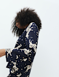 Cotton Modal Zebra Print Revere Pyjama Set