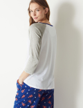 ‘Bonne Nuit’ Slogan Short Sleeve Pyjama Top