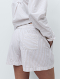 Pure Cotton Striped Shortie Set