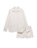 Pure Cotton Striped Shortie Set