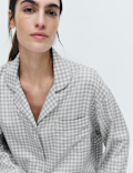 Pure Cotton Gingham Revere Pyjama Set