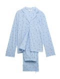 Cotton Modal Printed Revere Pyjama Set