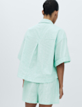 Pure Cotton Striped Shortie Pyjama Set