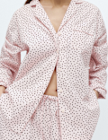 Pure Cotton Polka Dot Revere Pyjama Set