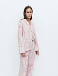 Pure Cotton Polka Dot Revere Pyjama Set
